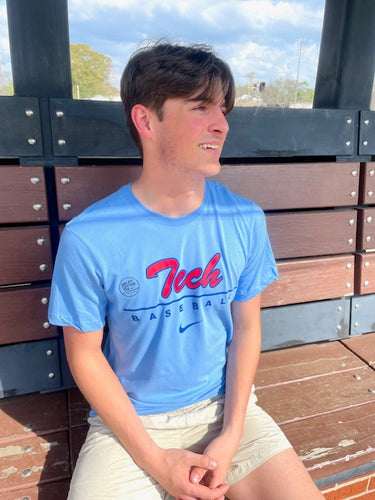 La Tech Light Blue Baseball Dry Fit T-Shirt