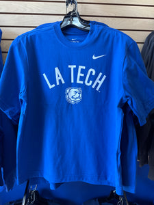 La Tech Womens Royal Bulldog Crop Tee