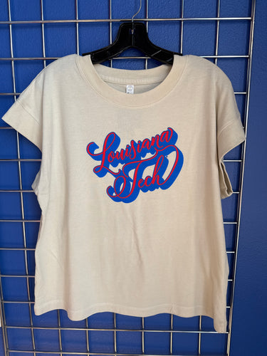 La Tech Women's Relaxed Vintage Cream T-shirt