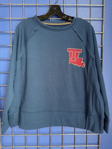 La Tech Womens Navy Slouchy Crew