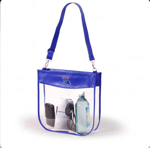 La Tech Large Clear Blue Purse