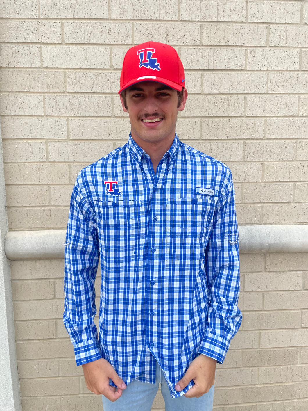 La Tech Mens Royal Tamiami Long Sleeve Shirt