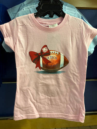 La Tech Pink Football Youth Tee