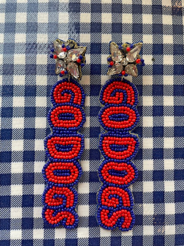 La Tech Beaded Go Dogs Earrings