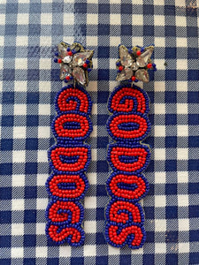 La Tech Beaded Go Dogs Earrings