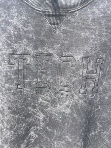 La Tech Grey & Black Mineral Washed Crew