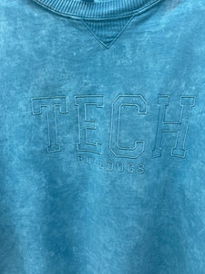 La Tech Ocean Blue Mineral Washed Crew