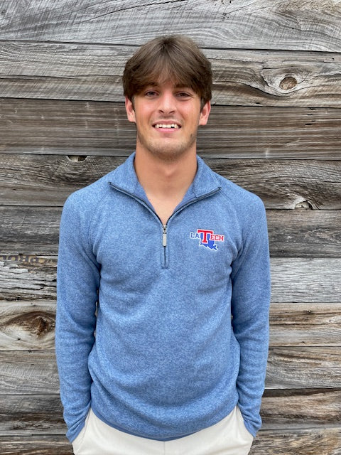 La Tech Men’s Blue Heather Quarter Zip