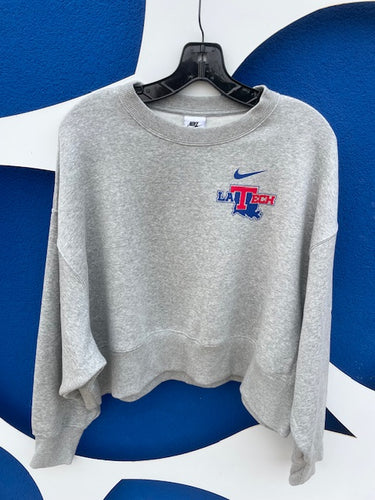 La Tech Womens Grey Phoenix Fleece Crop