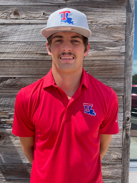La Tech Mens Red Omni Wick Drive Polo