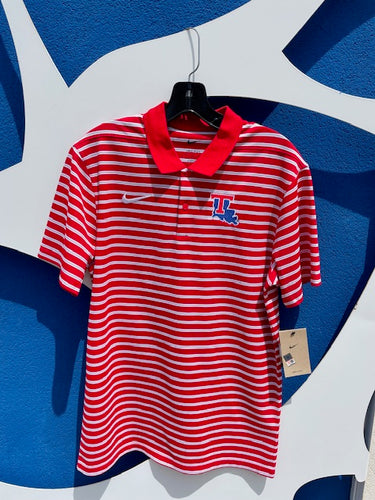 La Tech Mens Red Loyal Stripe Polo