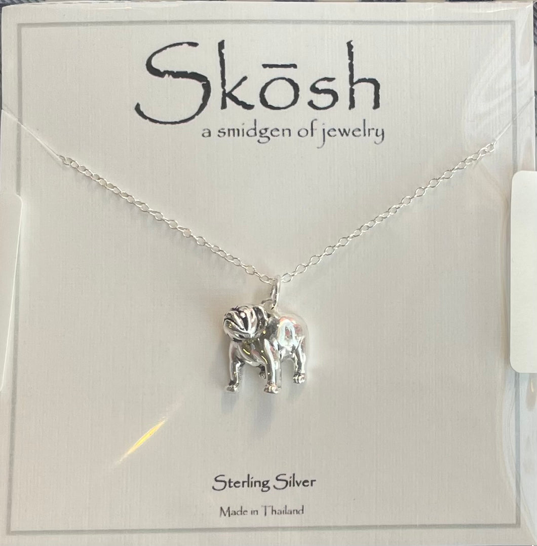 Silver Skosh Bulldog Necklace