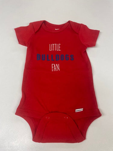 Red Little Bulldogs Fan Onesie