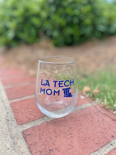 La Tech Mom Stemless Wine Glass