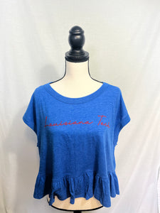 La Tech Womens Royal Ruffled Shirt