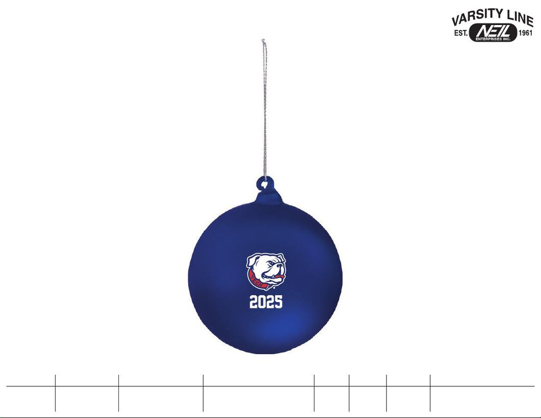 2025 La Tech Blue Frosted Glass Ornament