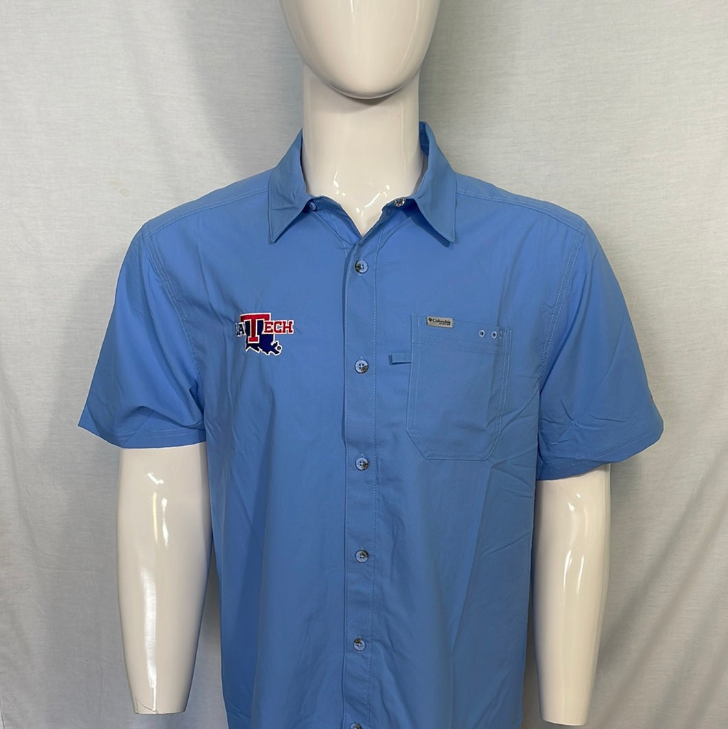 La Tech Mens PFG Fishing Shirt- Light Blue – FanBase Ruston