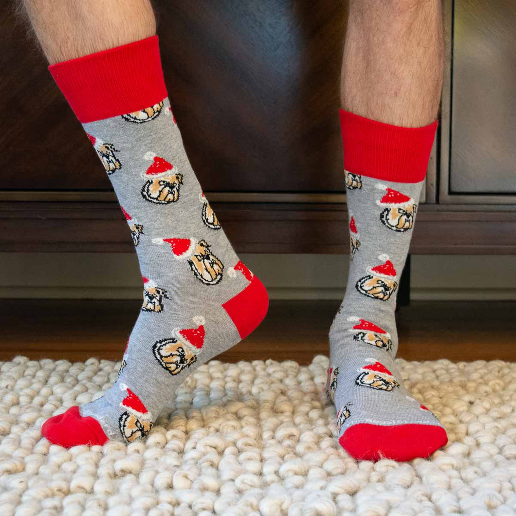 La Tech Mens Santa Bulldog Sock